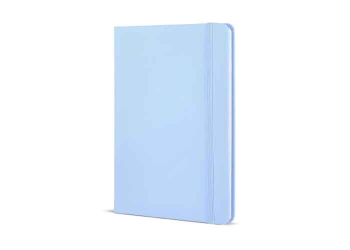 Carnet A5 personnalisé avec fermeture élastique Bleu pastel